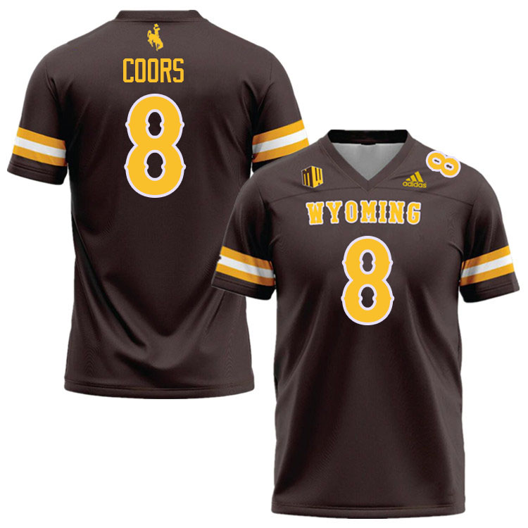 Wyoming Cowboys #8 Buck Coors College Football Jerseys Stitched Sale-Brown